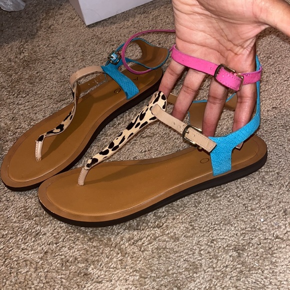 Aldo color block animal print sandals - Picture 2 of 4